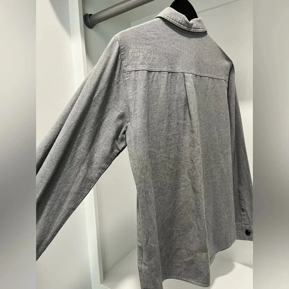 Adidas X David Beckham gray 100% cotton long sleeved button snap down Medium - Picture 8 of 11
